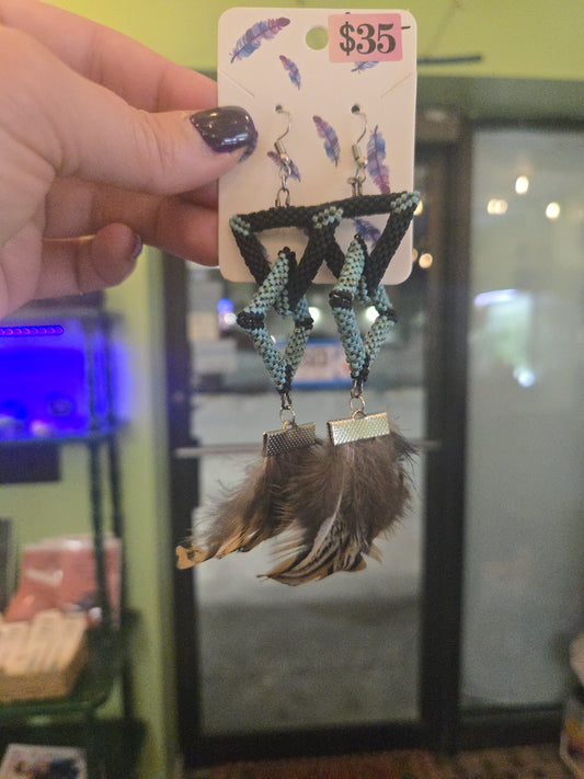 Teal Triangle Dangly