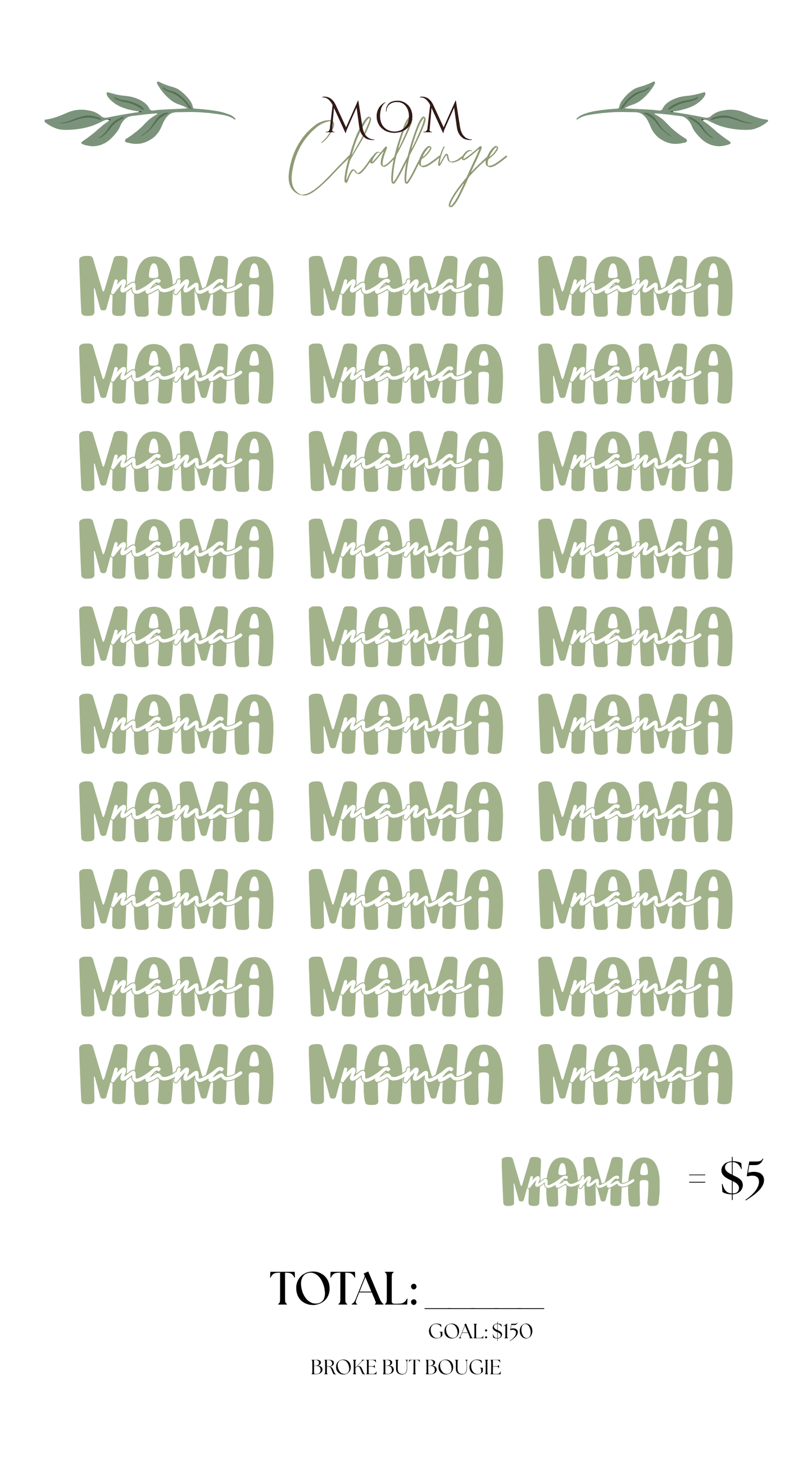 Mom Saving Challenge